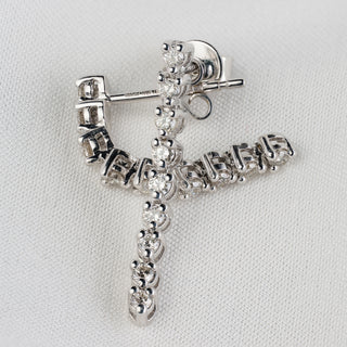 18ct White Gold 0.20ct Diamond Dangle Drop Earrings - 25mm