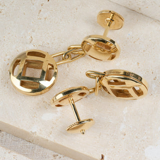 Cartier Pasha 18ct Yellow Gold Dangle Drop Earrings - 9.1g