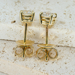 18ct Yellow Gold Diamond Stud Earrings – 1.00ct Total – G SI2