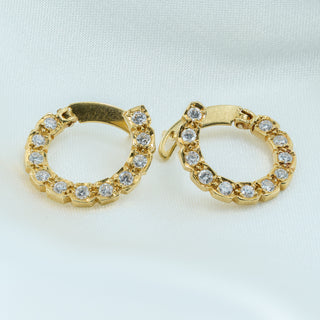 18ct Yellow Gold Diamond Twist Hoop Earrings – 0.66ct – Full Circle Design