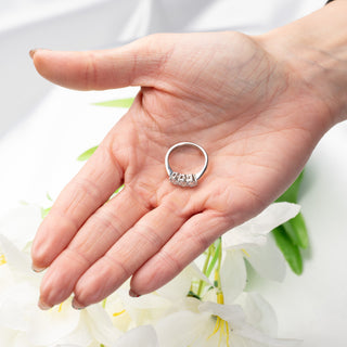 0.75ct Natural Diamond Palladium Trilogy Three Stone Ring