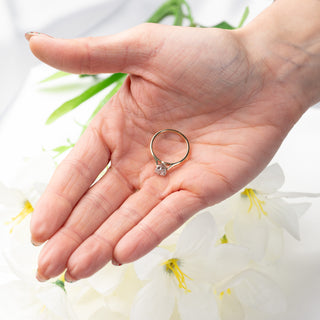 Modern 18ct Yellow Gold 0.6ct Natural Diamond Solitaire Ring