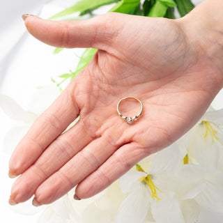Vintage 18ct Yellow Gold Diamond Bespoke Style Trilogy Ring
