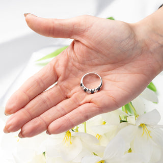 RESERVED 18ct White Gold Diamond And 1ct Sapphire Half Eternity Band Ring (with Resize & Rhodium Plating)