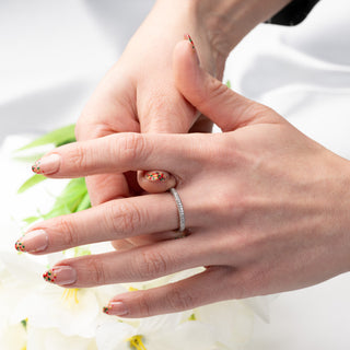 Platinum 180° Diamond Set Half Eternity Band Ring