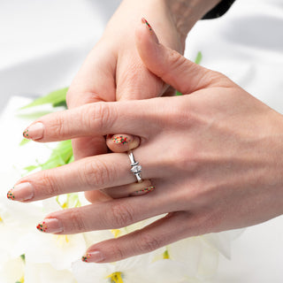 Unique 18ct White Gold 0.25ct Natural Marquise Diamond Solitaire Ring