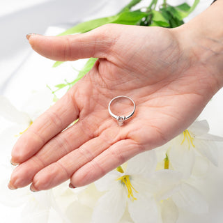 Unique 18ct White Gold 0.25ct Natural Marquise Diamond Solitaire Ring