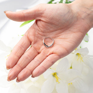 18ct White Gold 0.33ct Diamond Wishbone Shaped Half Eternity Ring