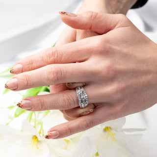 18ct White Gold 1ct Diamond White Gold Dome Band Ring