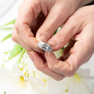 18ct White Gold 1ct Diamond White Gold Dome Band Ring