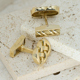 Vintage Hennell 18ct Yellow Gold Knot Cufflinks – Boxed – 11.7g