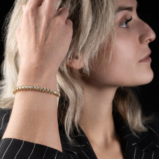 14ct Yellow Gold 3ct Diamond Tennis Bracelet – Natural SI Diamonds