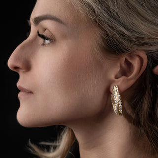 Bespoke 18ct Yellow Gold 6.5ct Diamond Twist Earrings – Natural VS–SI Diamonds