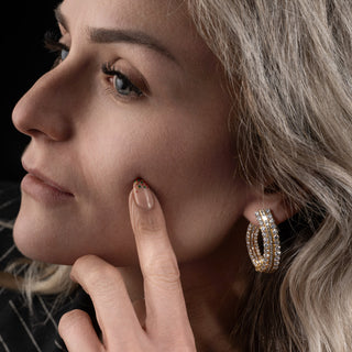 Bespoke 18ct Yellow Gold 6.5ct Diamond Twist Earrings – Natural VS–SI Diamonds