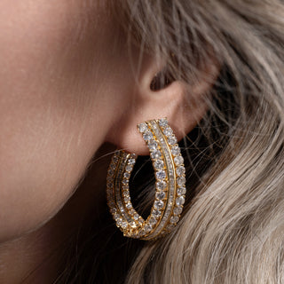 Bespoke 18ct Yellow Gold 6.5ct Diamond Twist Earrings – Natural VS–SI Diamonds