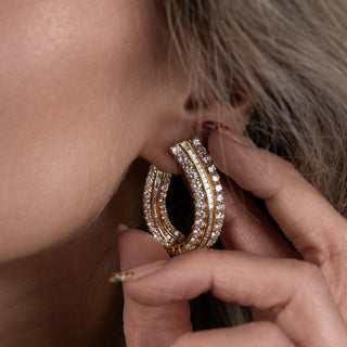 Bespoke 18ct Yellow Gold 6.5ct Diamond Twist Earrings – Natural VS–SI Diamonds