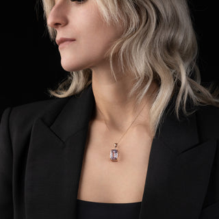 9ct Rose Gold Faceted Amethyst Pendant Necklace
