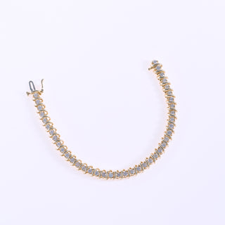 14ct Yellow Gold 3ct Diamond Tennis Bracelet – Natural SI Diamonds