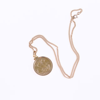 1897 Victorian Full Sovereign Coin Necklace On 9ct Curb Chain