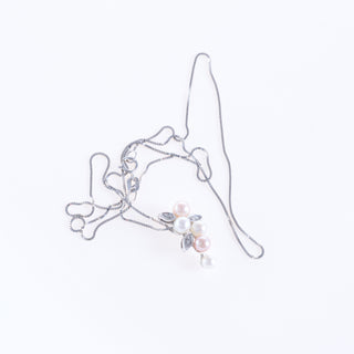 9ct White Gold Diamond And Pearl Pendant Necklace