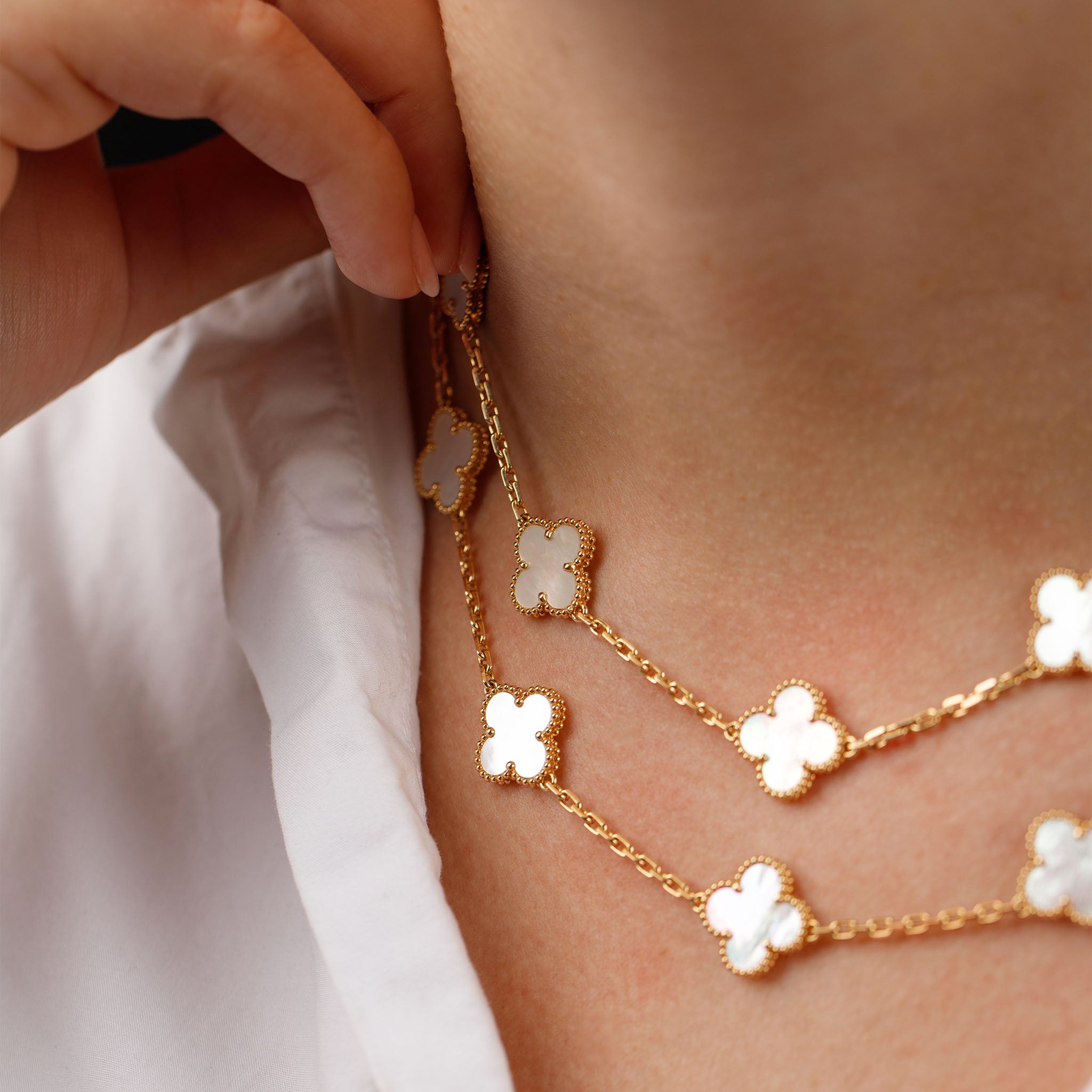 Van Cleef And Arpels 18ct Yellow Gold Mother Of Pearl Alhambra 20