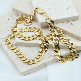 Men’s 9ct Yellow Gold Solid Curb Chain Necklace – 20 Inch – 7mm – 32.3g