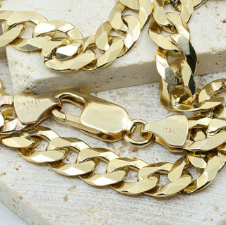 Men’s 9ct Yellow Gold Solid Curb Chain Necklace – 20 Inch – 7mm – 32.3g