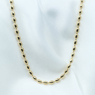 9ct Yellow Gold Polished Bead-Link Chain Necklace – 22 Inch – 16.3g