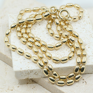 9ct Yellow Gold Polished Bead-Link Chain Necklace – 22 Inch – 16.3g