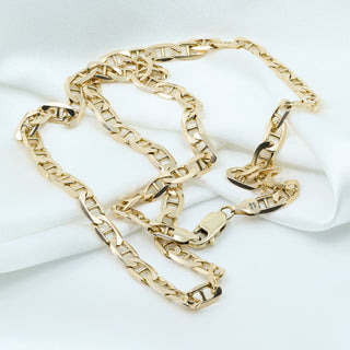9ct Yellow Gold Solid Mariner Anchor Link Chain Necklace – 21 Inch – 19.6g