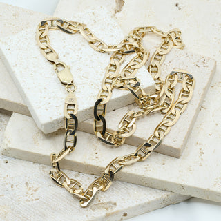 9ct Yellow Gold Solid Mariner Anchor Link Chain Necklace – 21 Inch – 19.6g