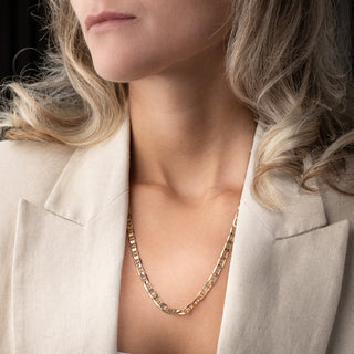 9ct Yellow Gold Solid Mariner Anchor Link Chain Necklace – 21 Inch – 19.6g