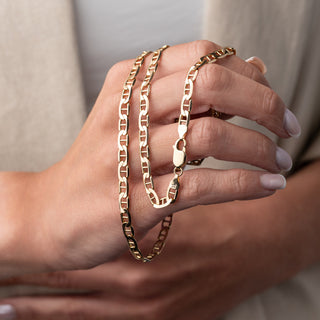 9ct Yellow Gold Solid Mariner Anchor Link Chain Necklace – 21 Inch – 19.6g