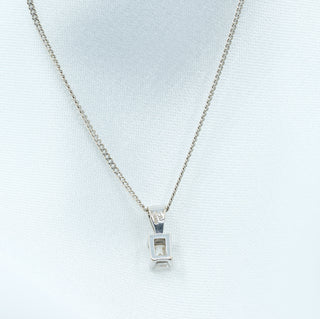 18ct White Gold 0.18ct E/F VS Natural Diamond Solitaire Pendant Necklace – 16 Inch – 2.1g