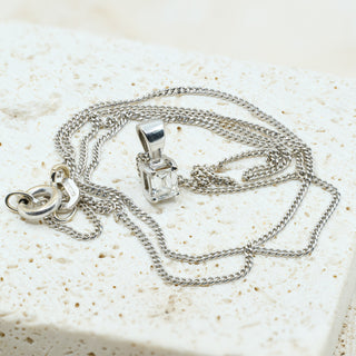 18ct White Gold 0.18ct E/F VS Natural Diamond Solitaire Pendant Necklace – 16 Inch – 2.1g