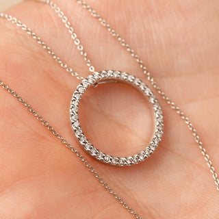 18ct White Gold Roberto Coin Tiny Treasures Diamond Halo Pendant Necklace