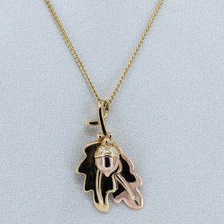 Clogau 9ct Yellow & Rose Gold Acorn Pendant Necklace – 18”