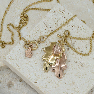 Clogau 9ct Yellow & Rose Gold Acorn Pendant Necklace – 18”
