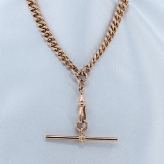 Vintage 9ct Rose Gold Graduated Double Albert Curb Chain – 18” (45cm)