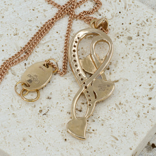 Clogau 18ct Yellow & Rose Gold Diamond Heart Pendant Necklace – Adjustable 18–22”