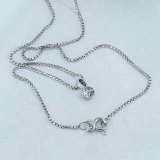 18ct White Gold Diamond Solitaire Pendant Necklace – 0.18ct – D/E VS1 – 16”