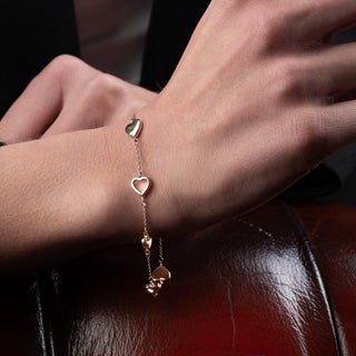 Tiffany & Co. 18ct Yellow & White Gold Triple Heart Necklace & Bracelet Set