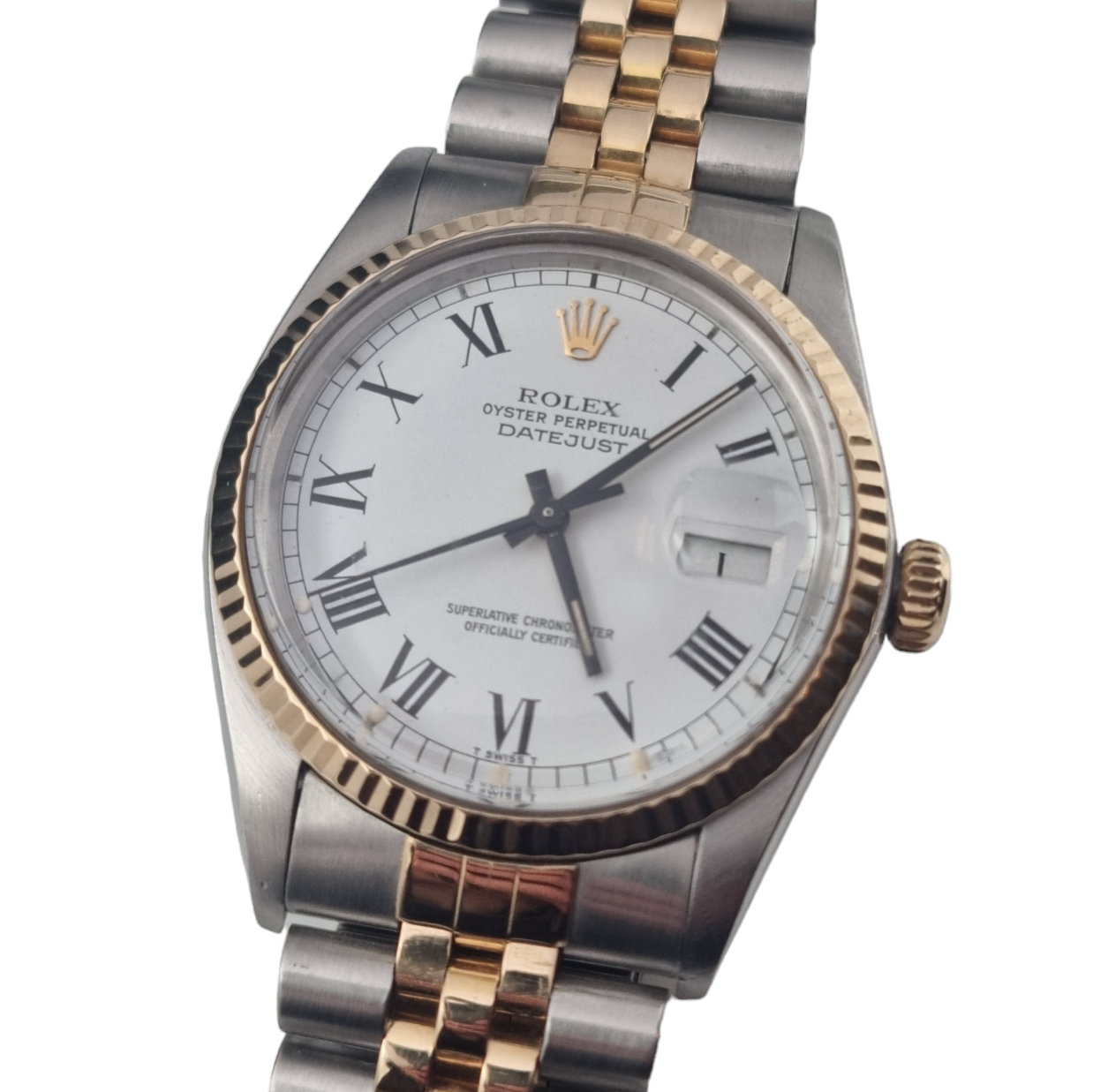 Rolex Datejust 16013 18ct Gold Steel 1985 Buckley Dial Dobson Fine Jewellery