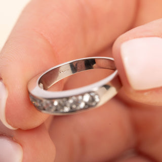 18ct White Gold 1ct Diamond Half Eternity Band Ring