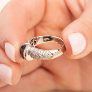 18ct White Gold 1ct Sapphire & Diamond Pavé Cocktail Ring