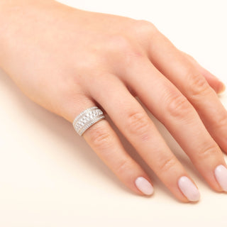 18ct White Gold 0.95ct Pavé Set Diamond Band Ring