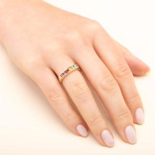 18ct Yellow Gold Multi-Coloured Topaz Rainbow Ring