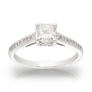 18ct White Gold 0.65ct Princess Cut Diamond Solitaire Ring