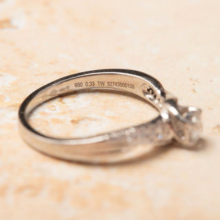 Platinum 0.33ct Diamond Cross Over Band Ring