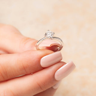 Modern 18ct White Gold 0.65ct Colourless Diamond Solitaire Ring